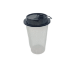 Amatraa Transparent Round 500ML Sipper Glass with Lids Pack of 50