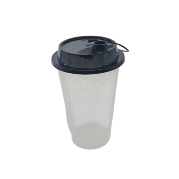 Amatraa Transparent Round 500ML Sipper Glass with Lids Pack of 50