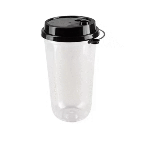 Amatraa Transparent Round 350ML Sipper Glass with Lids Pack of 50