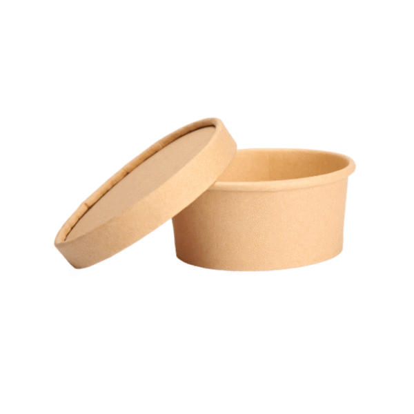 Amatraa Kraft Paper Food Container – 250ml  with lid (Pack of 50)