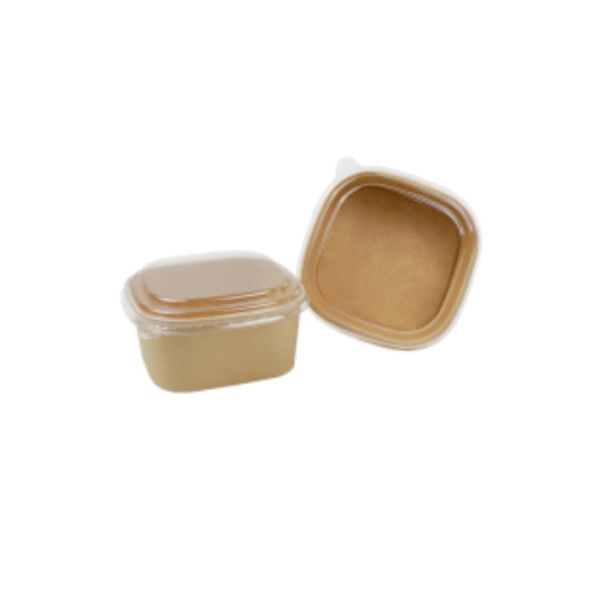 Amatraa 4303K Square Kraft Paper Container With PP Lid