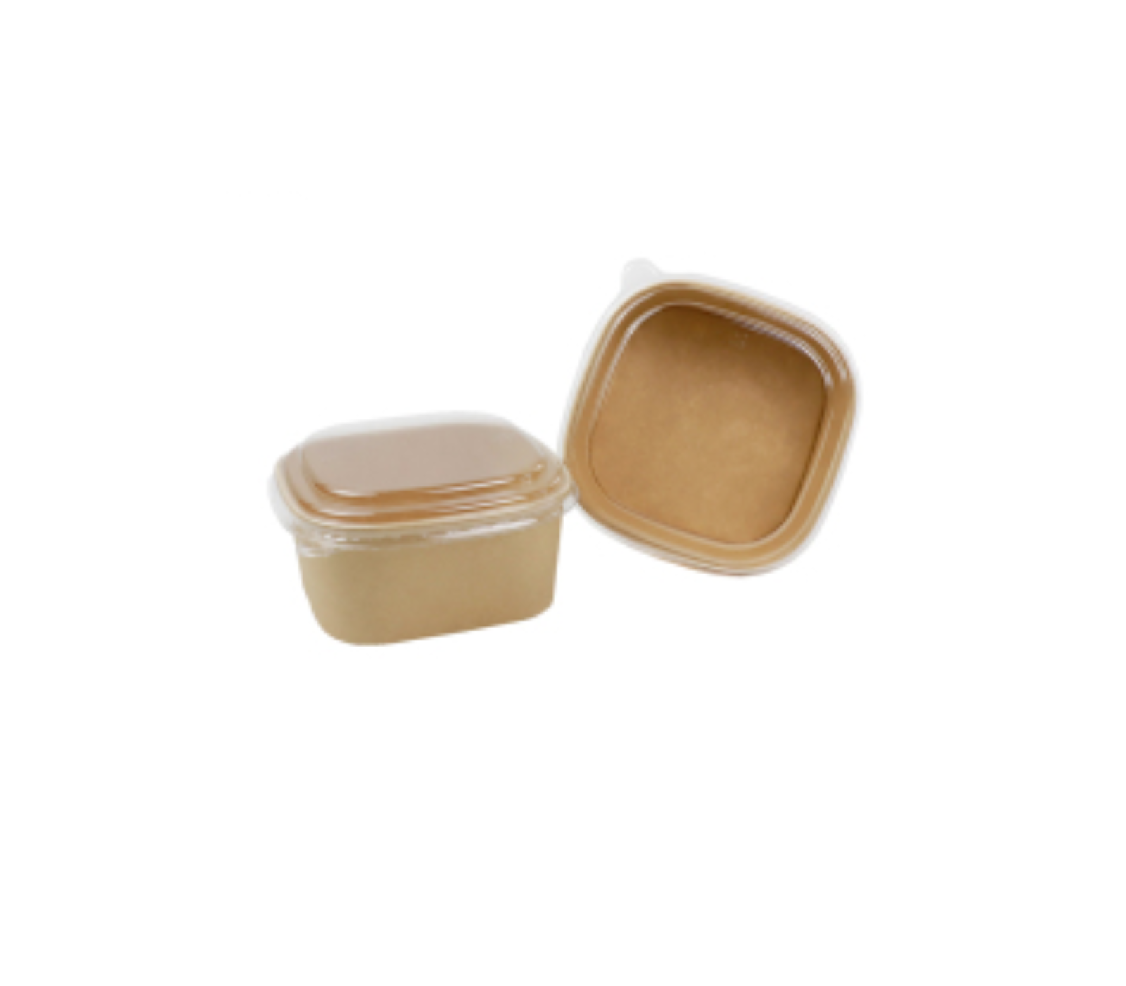 Amatraa Dodgy Paper Bag – 4# (1kg) (64) Amatraa 4303K Square Kraft Paper Container With PP Lid - Image 1