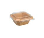 Amatraa 4304K Square Kraft Paper Container With PP Lid Pack of 50