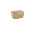 Amatraa Rectangular Paper Container Kraft with LID 1000ML Pack of 50