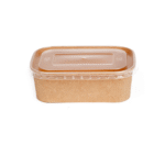 Amatraa Rectangular Paper Container Kraft with LID 750ML Pack of 50