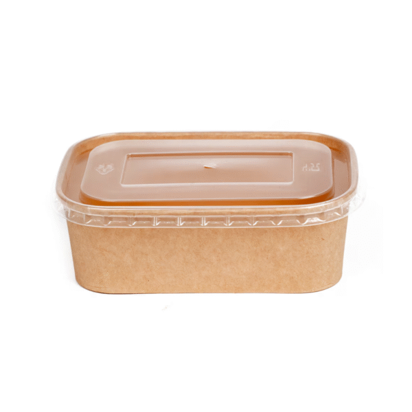 Amatraa Rectangular Paper Container Kraft with LID 750ML Pack of 50