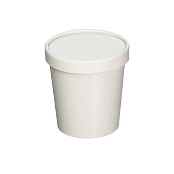 Amatraa White Paper Food Container with lid – 1000ml (Pack of 100)
