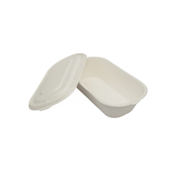 Amatraa Bagasse 500 ml Disposable Food Containers with Lid – Pack of 25